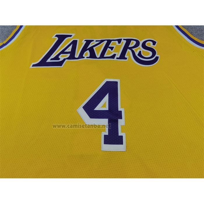 Camiseta Los Angeles Lakers Dalton Knecht #4 Icon 2024-25 Amarillo